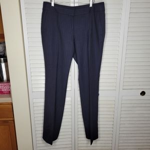 Tory Burch Wool-Blend Pinstripe Black Trouser Pants Sz 12 EUC 32111256
